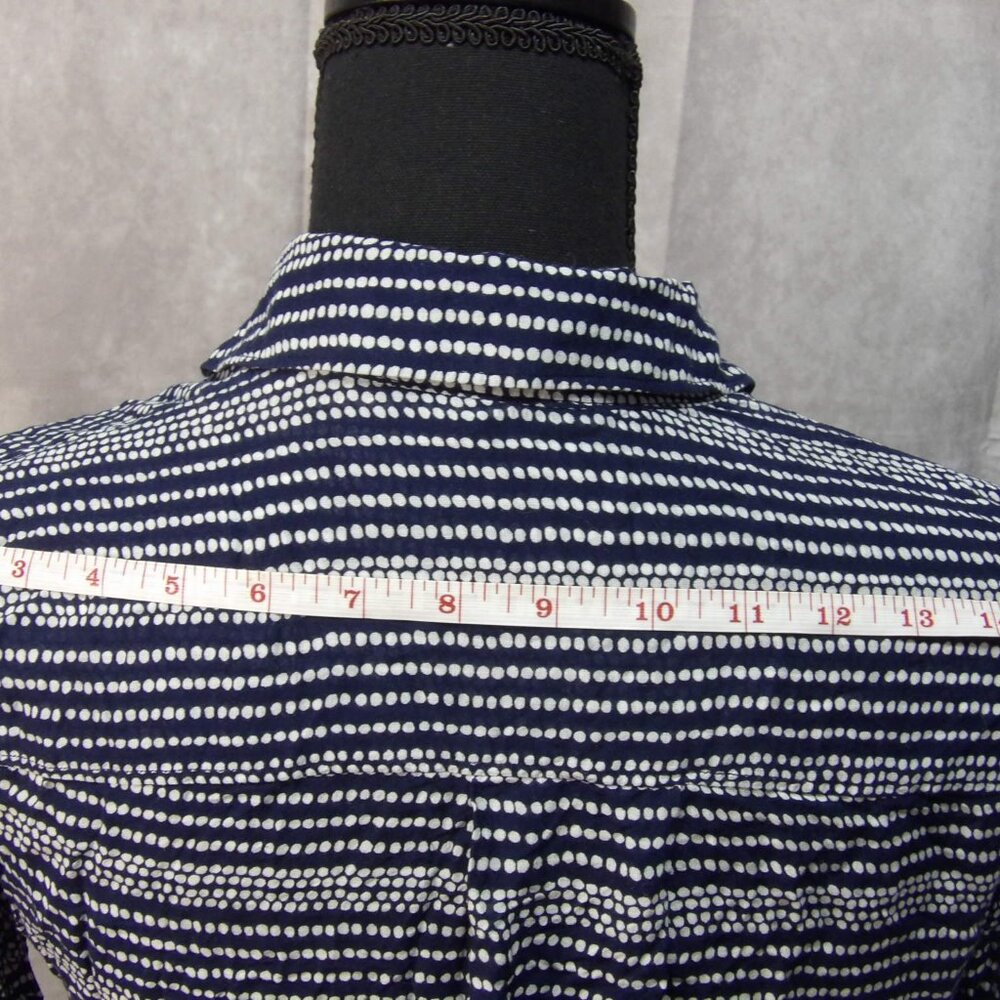 Blue and white cloth + stone polka dot button up blouse. Size XS - Picture 3 of 9